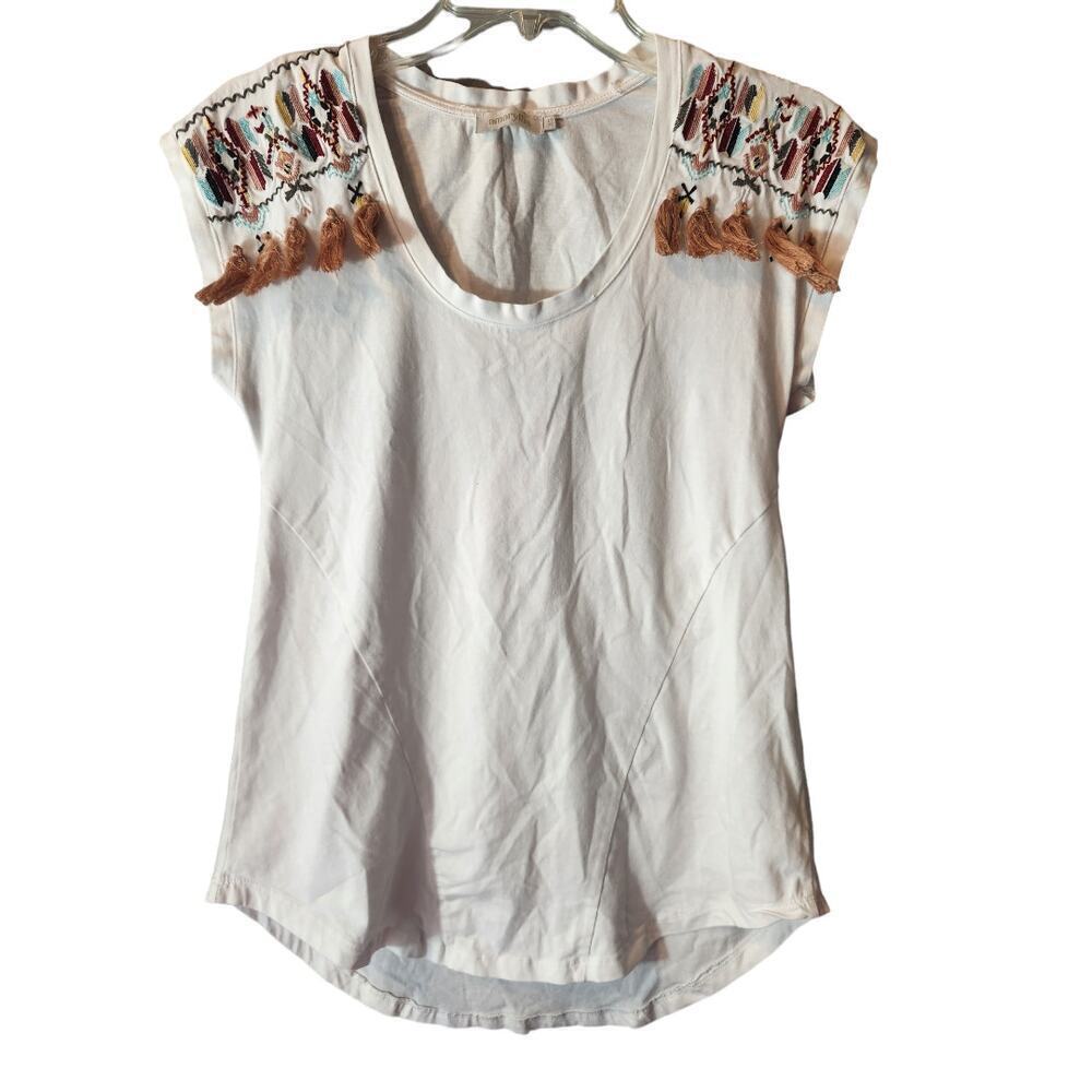 Amaryllis XS white Top with embroidery and tassels western
